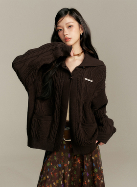 刘些宁同款16DEWS官方授权慵懒风斜门襟开衫毛织外套设计师品牌