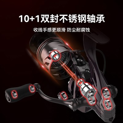 卡斯丁鸿隼PRO纺车轮泛用超轻渔线轮微物翘U嘴鲈鱼远投渔轮