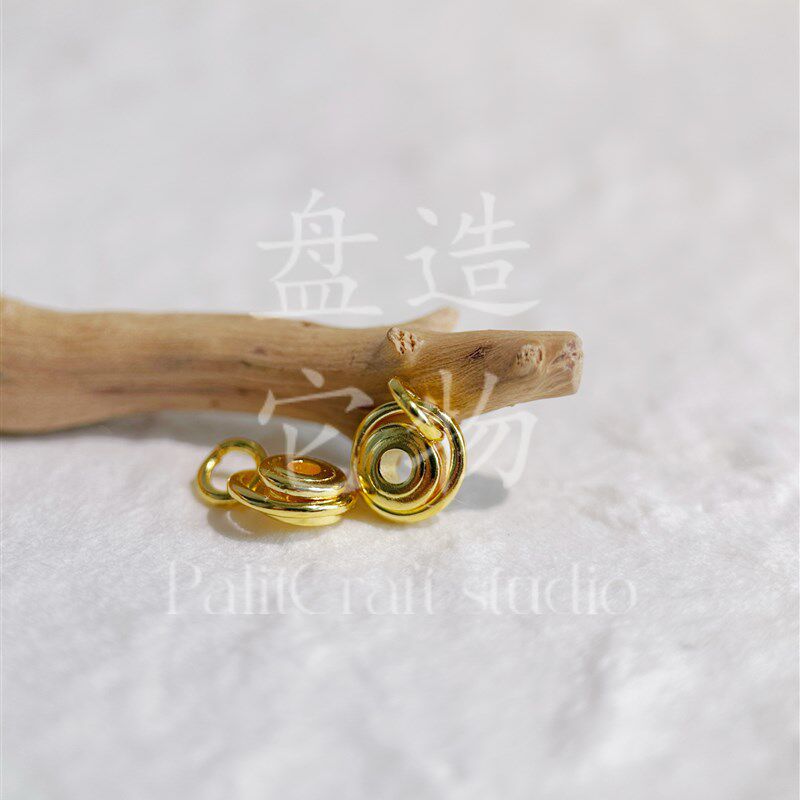 足金999实心金包银万向轴侧挂配件百香沉香星月绿松侧挂