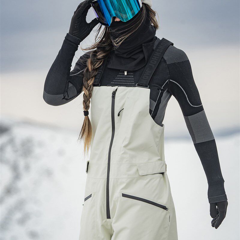 John snow滑雪背带裤女防水防风单板冬季专业滑雪服保暖加棉裤子