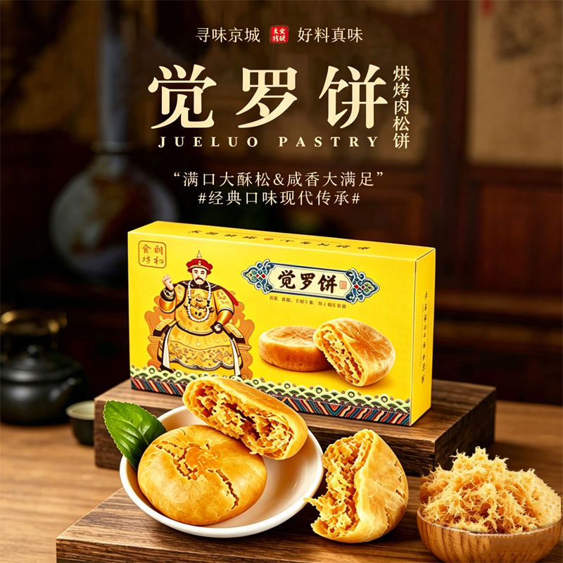 颐和食坊觉罗饼肉松饼五一旅行优选北京特产网红休闲零食包邮