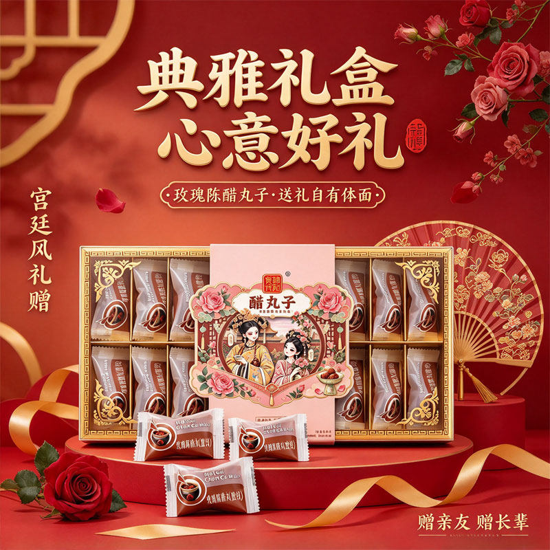 颐和食坊北京颐和园文创特色陈醋醋丸子独立包装休闲办公零食礼盒