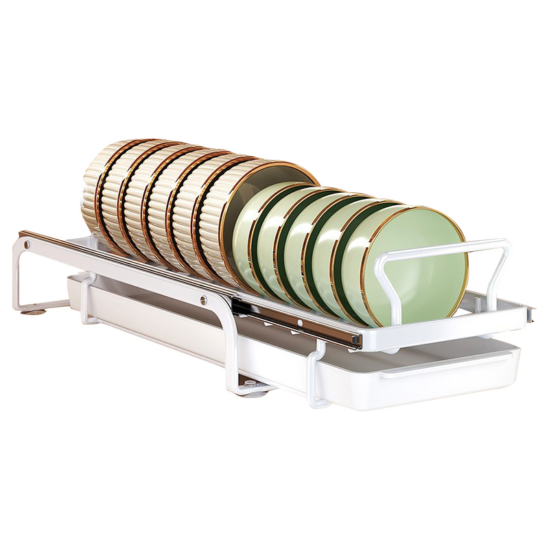 厨房抽拉碗碟收纳层架整体橱柜碗架拉篮抽屉式碗盘盘子U沥水置物