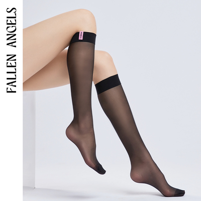 凡洛纪/FallenAngels 「SKYLINE」黑色小腿袜薄款瘦腿中筒jk丝袜