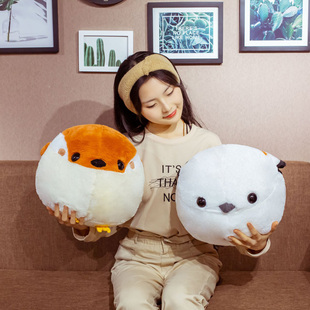 仿真麻雀肥啾公仔毛绒圆滚滚山雀抱枕长尾山雀小鸟玩偶布娃娃