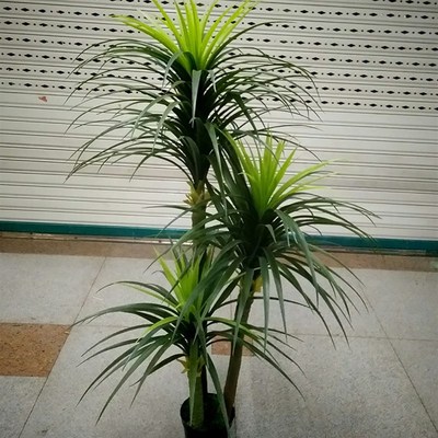 假树仿真植物树盆栽客厅摆设大型绿植室内装饰假花三杆仿真龙血树