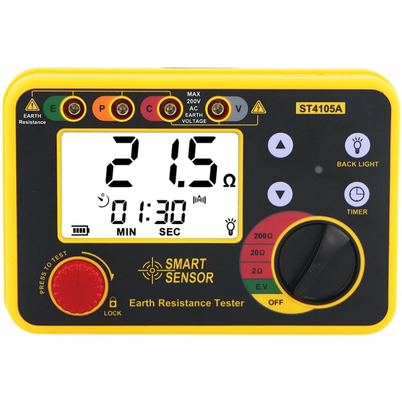 希玛ST4105A/ST4105B接地电阻测试仪 数字摇表高精度防雷测试仪