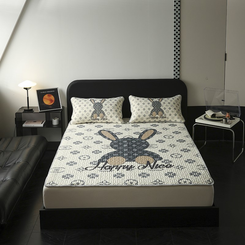 乳胶夏季凉席三件套a类空调席夏凉席床I笠款可折叠机洗数码印花席