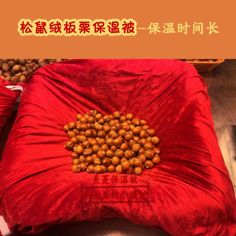 板栗保温被栗子保温被糖炒栗子盖被松H鼠绒保暖被棉被被子加厚被