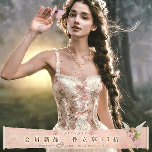 甜美鱼骨胸衣吊带蕾丝上衣外穿夏女 法式 LaceMade旗舰店 森野蔷薇