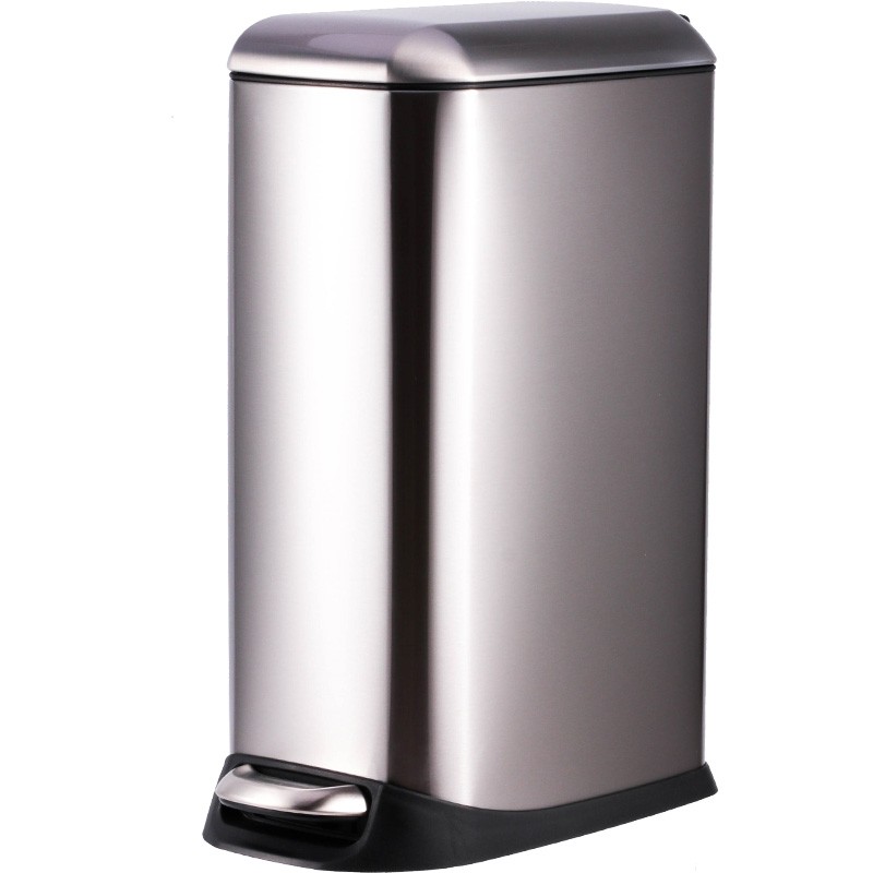 客厅卧室有盖长方形不锈钢大号窄长形缝隙垃圾桶脚踏家用静音缓降