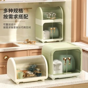 置物架厨房家用沥水架多功能储物柜台面碗碟收纳盒多层碗盘筷橱柜