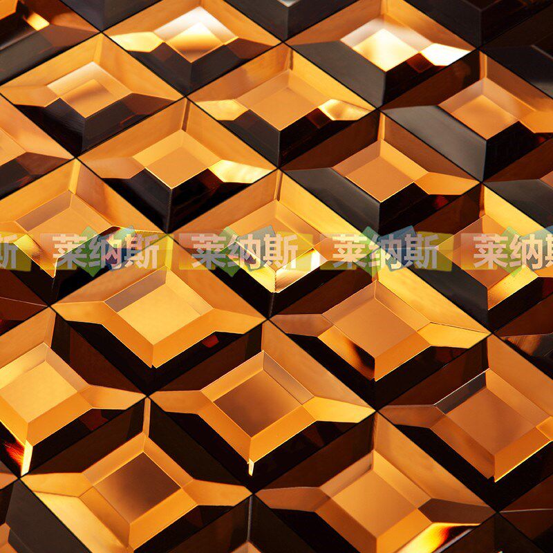 5面茶镜玻璃马赛克拼图背景墙瓷砖 欧式风格玻璃装饰砖