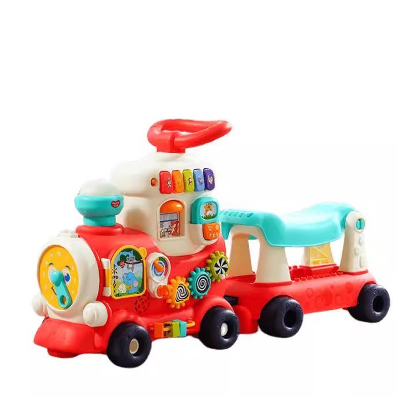 汇乐四合一智趣卡通火车香蕉车推拉坐骑滑行学步车儿童宝宝