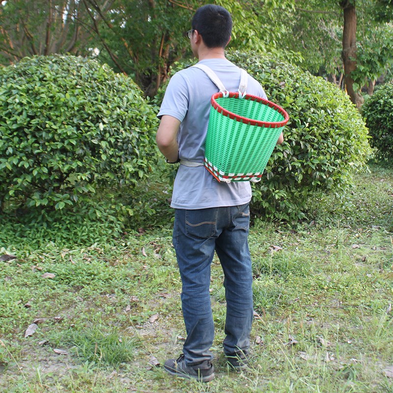 塑料背篓肩买菜手工农用采蘑菇家用藤编竹编背篼大号云贵川背筐