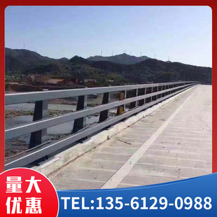 桥梁护栏防撞立柱复合管护栏河道景观天桥绳索围栏灯光栏杆