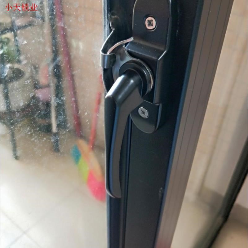 加厚月牙锁塑钢窗锁扣月牙锁铝合金推拉门窗锁扣老式平移门窗钩.