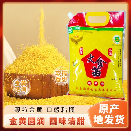 赤峰大金苗黄小米绿色食品认证农家自产熬粥绵密出厚米油营养丰富