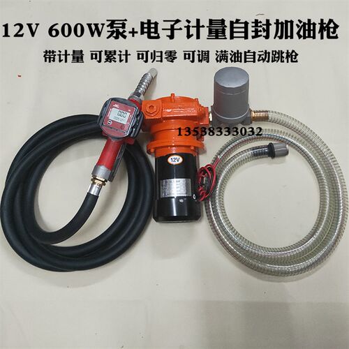 自吸加油泵600W大流量大功率电动柴油泵12V24V220V加油机流量快