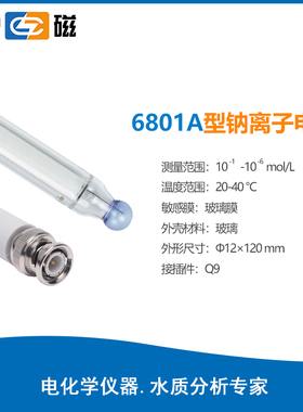 上海雷磁 6801-01钠离子电极 零电位2 6801-A 6802-01 传感器探头