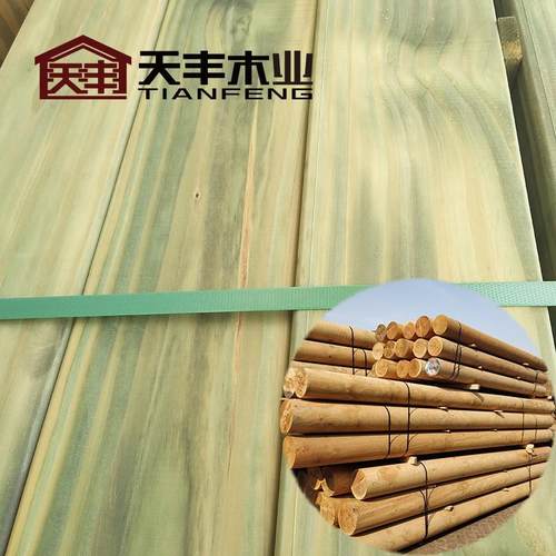 南方松实木木板烘干南方松防腐木厂家北美碳化南方松地板圆柱