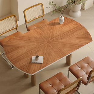 仿木纹椭圆形桌垫可摺叠圆桌防水防油防烫免洗皮革茶几垫子餐桌布