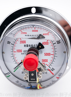 0-40MPa轴向带边电接点压力表YNXC-100ZT抗震电接点压力表5800psi