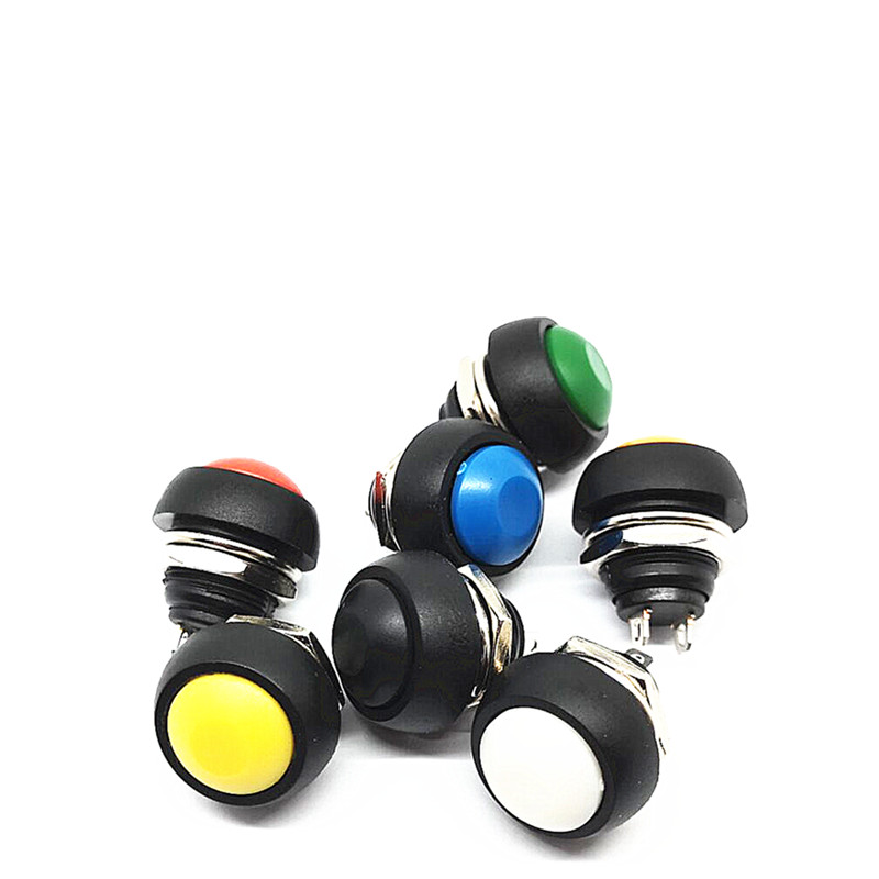 小型按钮开关 圆形防水按钮开关 PBS-33B 无锁复位喇叭开关12mm