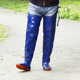 雄鹭半身下水裤男女款捕鱼裤血防裤钓鱼 过膝防水雨鞋叉裤插秧裤