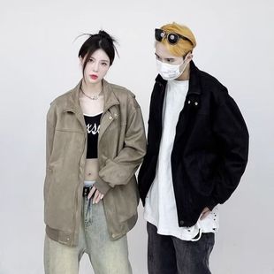 冬季 麂皮绒立领夹克外套男女上衣工装 宽松夹克 复古美式 MASONSOUL