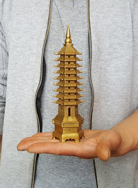 文昌塔摆件 纯铜文峰塔 舍利塔 佛塔镇妖塔铜器工艺品U9层13层宝