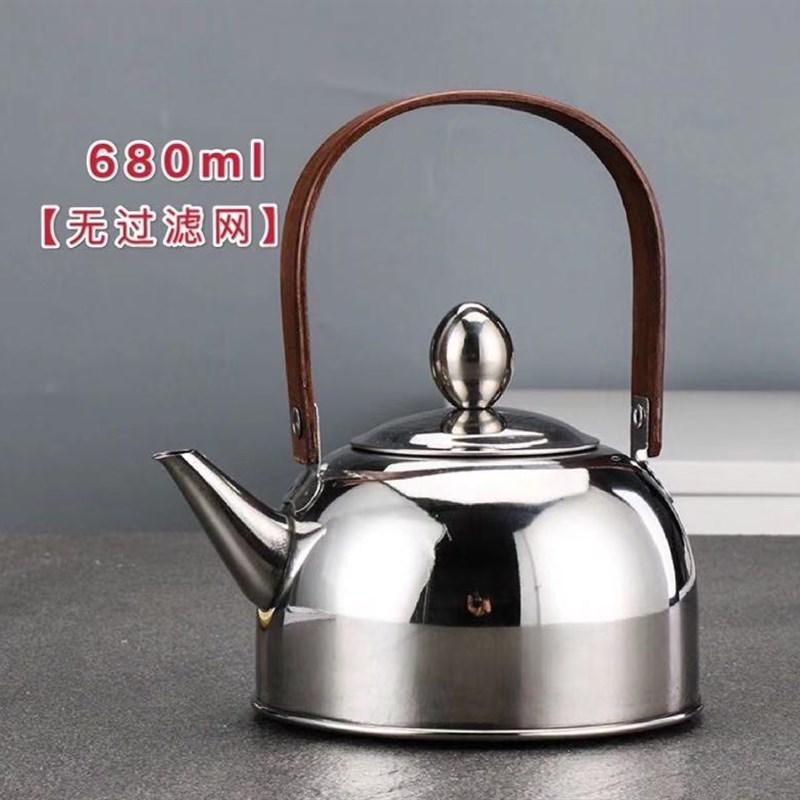 304不锈钢g茶壶平底功夫茶泡茶壶加厚户外烧水壶家用花茶壶小水壶