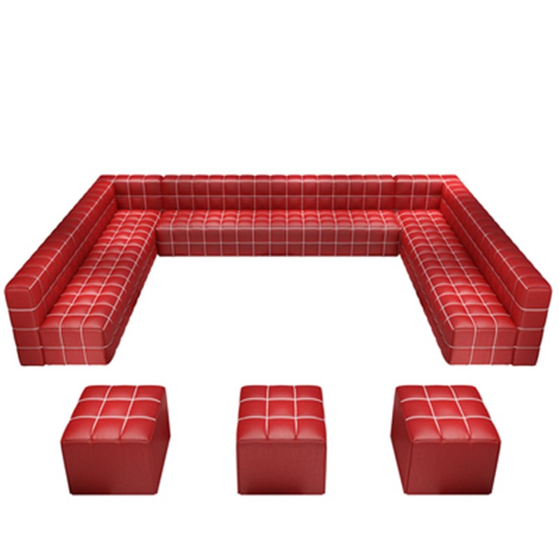 定制KTVU型沙发酒吧清吧夜总会家用包厢靠墙O转角卡座发光茶几组