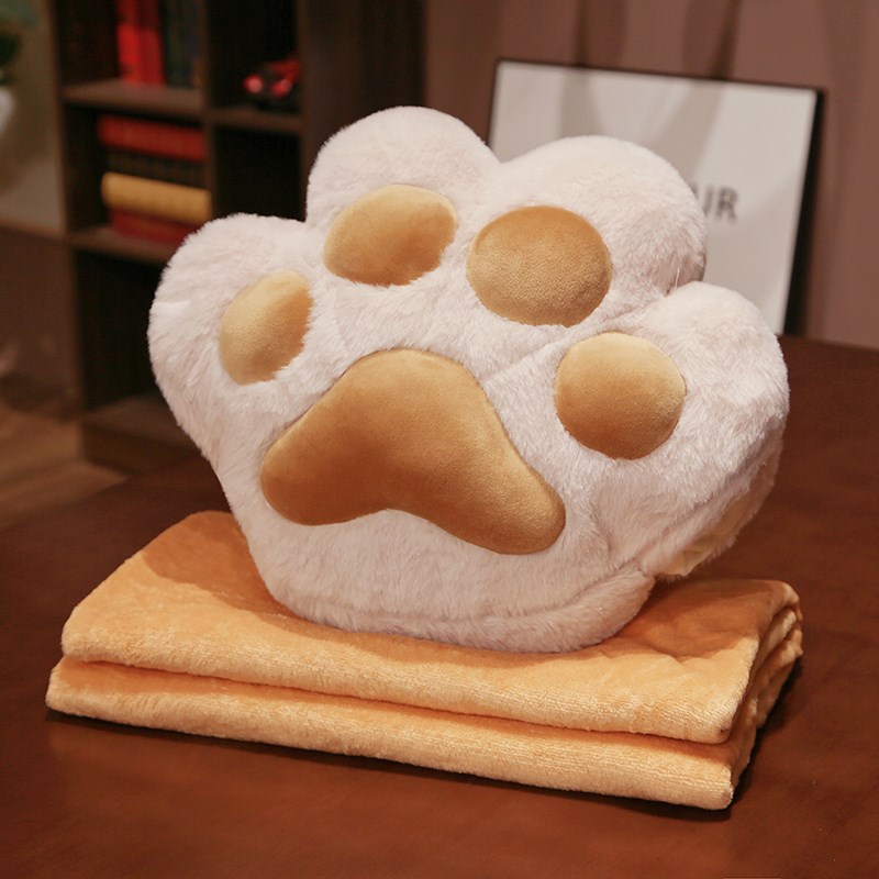 猫爪暖手抱枕被子两用汽车用抱枕毯子二合L一午睡枕办公室午休靠