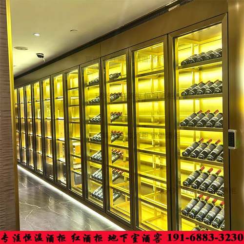 欧式不锈钢酒柜制冷恒温酒柜玻璃展示柜不锈钢红酒柜别墅酒柜酒窖