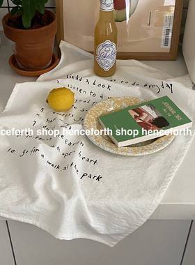 henceforth韩式ins风黑色手写字体list背景布餐垫餐巾桌布拍照布