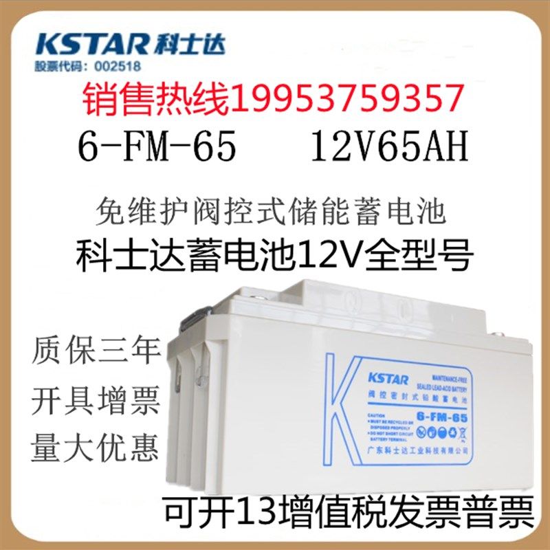 科士达蓄电池6-FM-100 12V24ah17ah38ah65ah100ah120ah UPS免维护