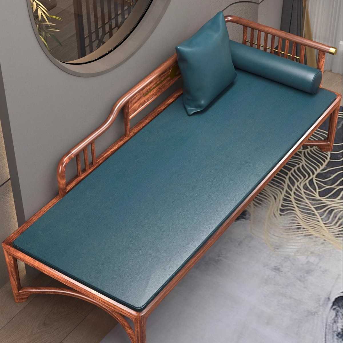 乌金木新中式实木贵妃椅轻奢沙发床小户型贵妃榻单独客房躺椅