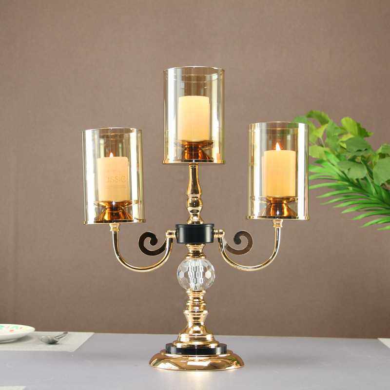 欧式轻奢金属烛台摆件现代时尚家居氛围装饰客厅软装烛台送蜡烛