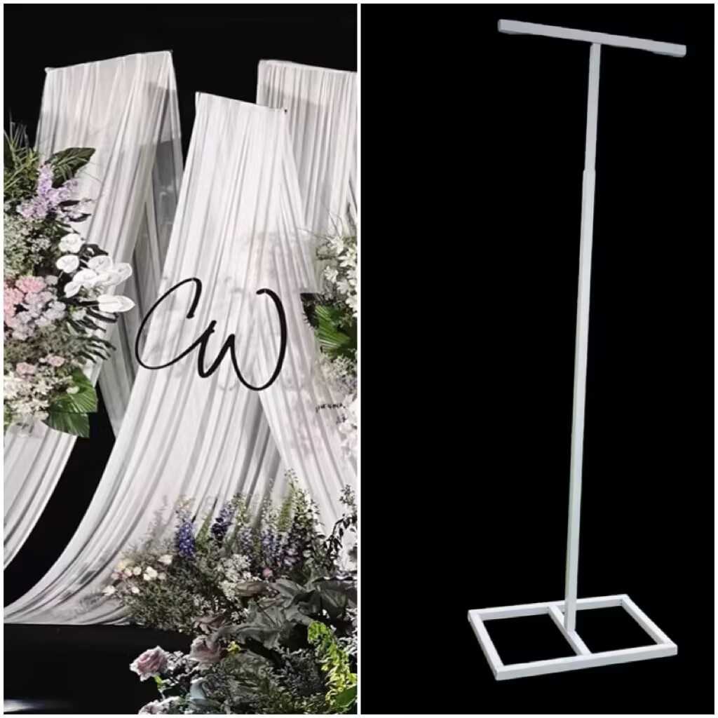 新款婚庆背景布幔支架婚礼场景布置可伸缩升降架拱门结婚专用