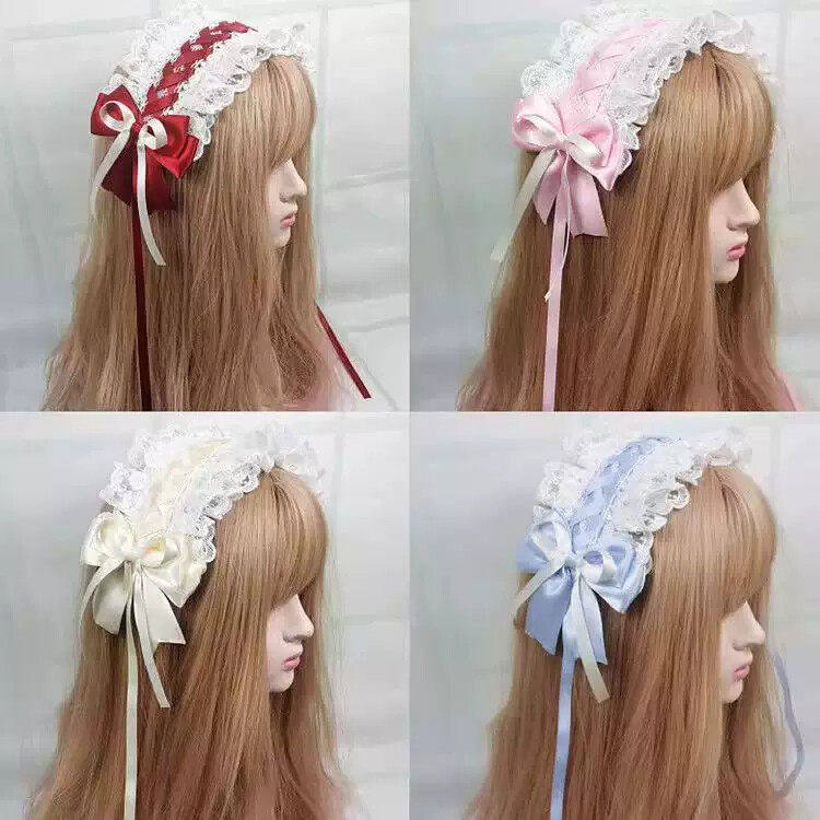 lolita发带罗莉塔头饰四时花发饰Lolita蕾丝蝴蝶百搭汉洋折衷发带