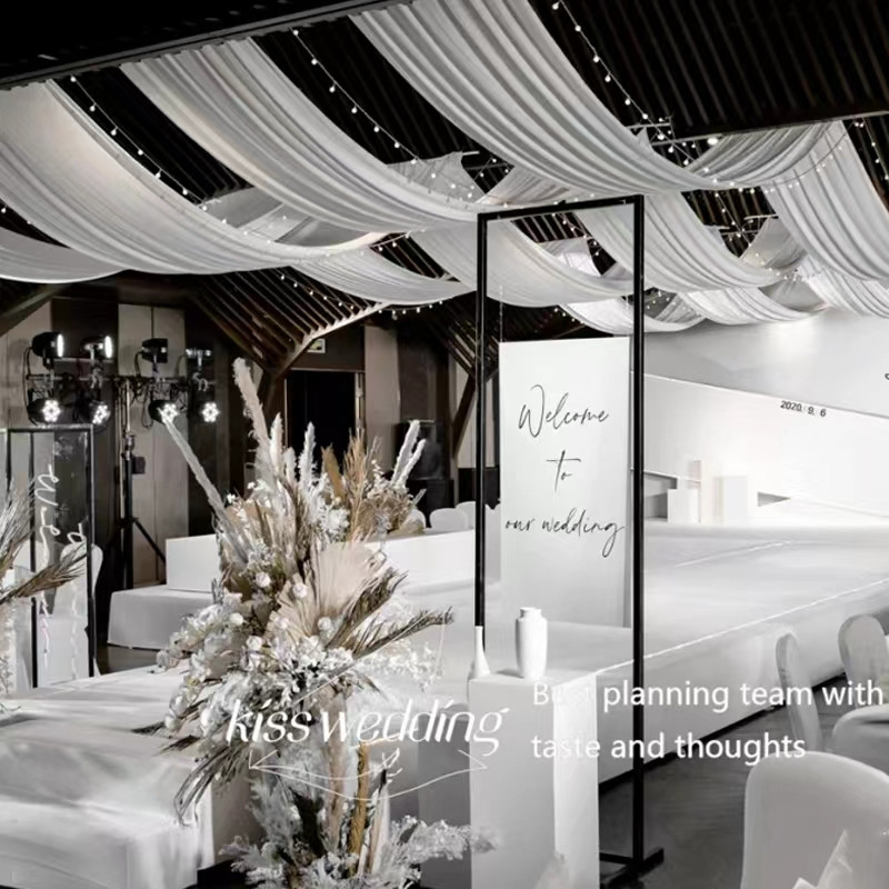 新款婚庆道具铁艺屏风路引几何