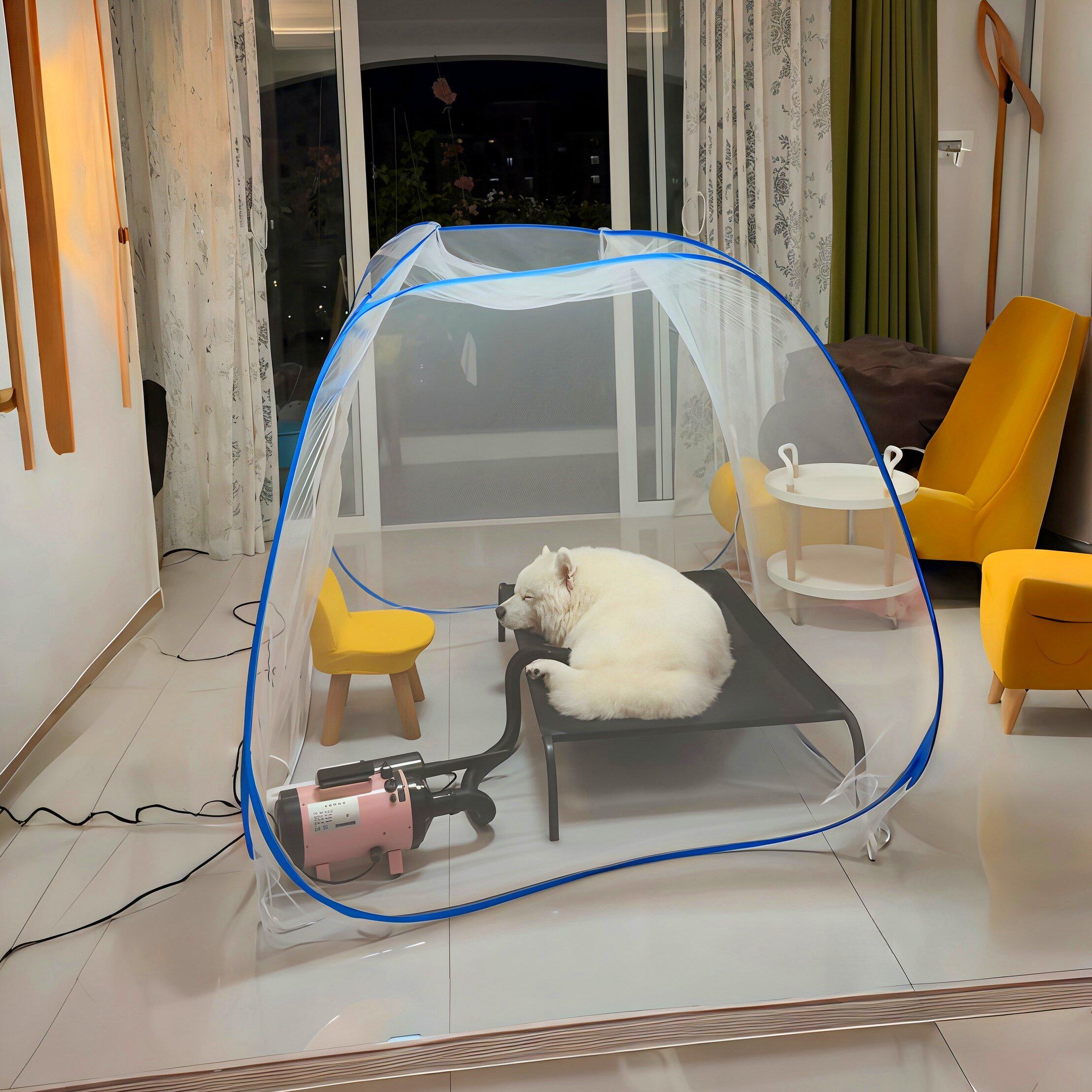 【吹狗不飞毛】洗狗妙招大型犬吹毛神器不飞毛可折叠免安装钢丝包