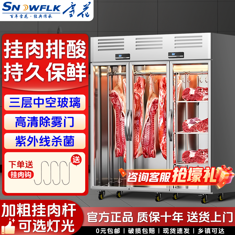雪花挂肉桂商用冷藏鲜肉展示柜冰箱立式冷冻排酸柜吊肉柜熟成柜