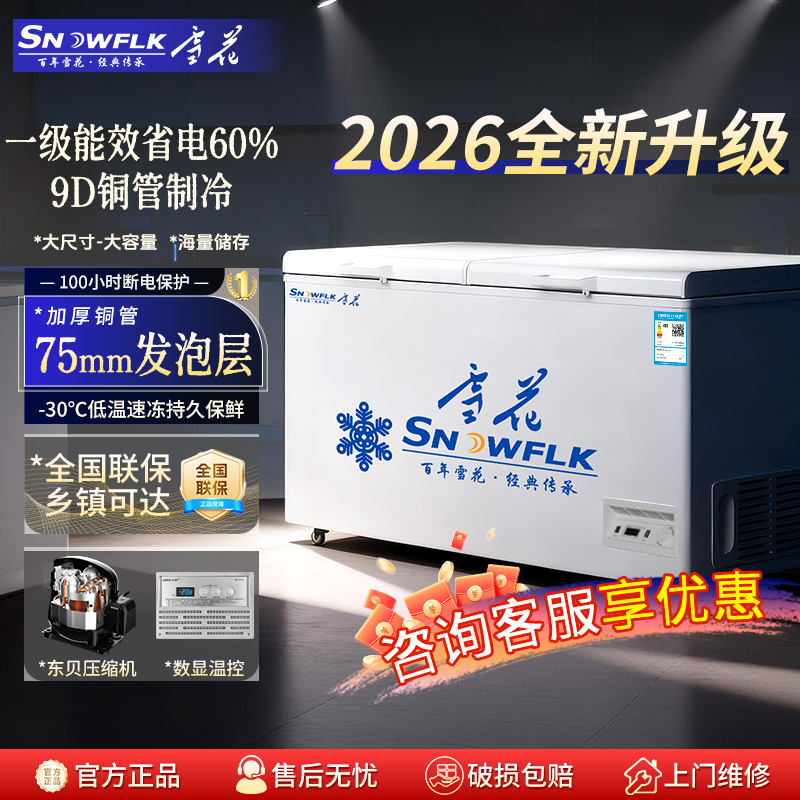 雪花一级能效冷藏冷冻保鲜冰柜