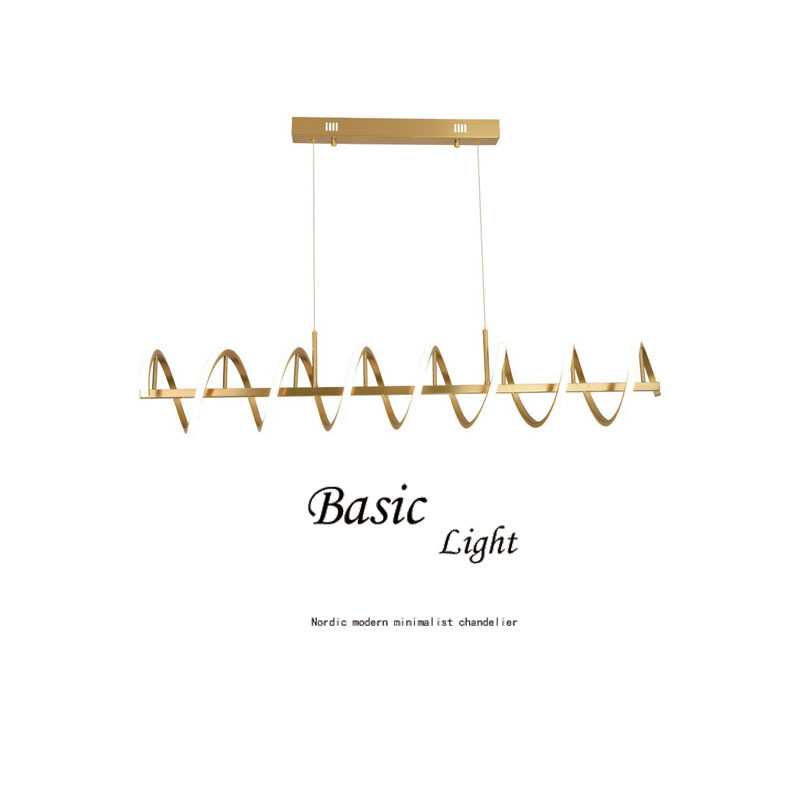 现代简约高端设计师不锈钢弹簧圈艺术线条客厅餐厅吊灯亮轻奢