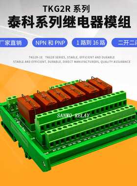 6路泰科继电器模组 继电器模块 PLC控制板RT424012 导轨安装30VDC