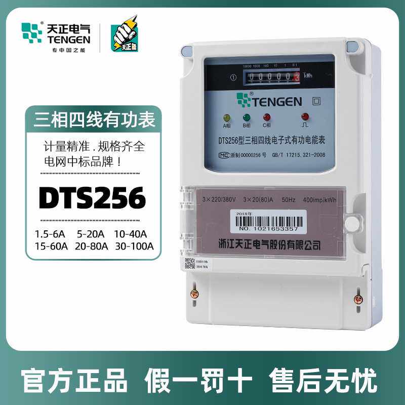 天正DTS256三相四线电能表DSS256三相三线电子式有功电能表火表