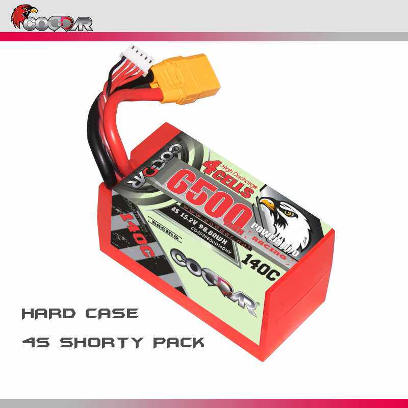 鹰氪CODDAR 6500mAh 4S 15.2V 140C RC短车模 出线高压硬壳锂电池