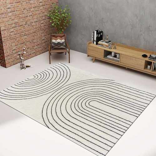 简约线条抽象仿羊绒地毯 家用客厅茶几毯加厚毛绒大面积满铺地垫